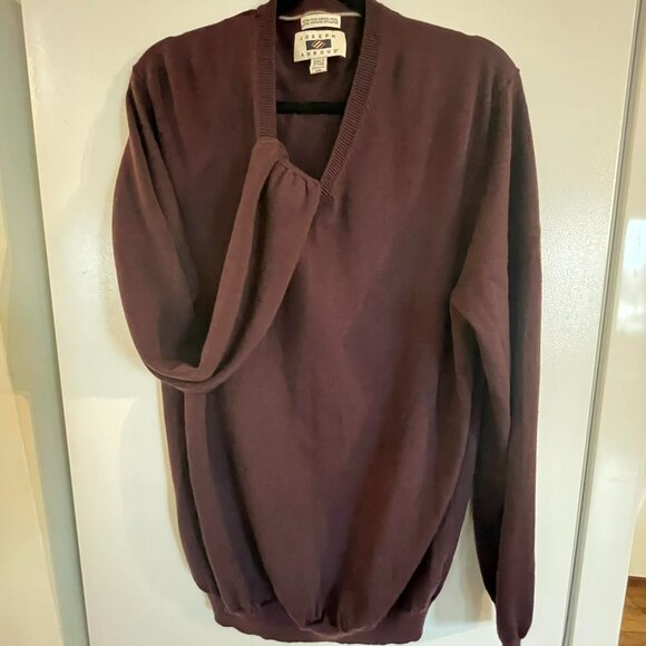 JOSEPH ABBOUD sweater 100% MERINO burgundy, size XXL - Picture 5 of 9